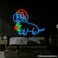 thumbnail image 2 of Glowneon Christmas Dachshund Neon Sign, Dachshund Santa Hat LED Sign, Merry Christmas Sign, 2 of 5
