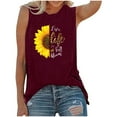 thumbnail image 2 of Homenesgenics Tank Tops for Women under $ 5 Plus Size Women Daisy Sunflower Print Sleeveless Vest Casual Loose Pullover Tunic Tees, 2 of 5