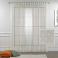 thumbnail image 2 of 3S Brother's Cream Lace Sheers Dots Pattern Curtains Extra Long Set of 2 Panels Rod Pocket & Back Tab Home Décor Window Custom Made Drapes 10-30 Ft. Long -Made in Turkey Each Panel (52"W x 264"L), 2 of 5