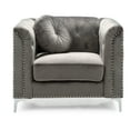 thumbnail image 4 of Glory Furniture Pompano Velvet Chair in Dark Gray, 4 of 6