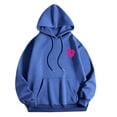 thumbnail image 5 of Inverlee Women's Front Back Hibiscus Flower Print Pullover Hoodie Drawstring Kangaroo Pocket Oversized Teen Girls Sweatshirt Blue (S-XXL), 5 of 6