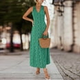 thumbnail image 2 of RKSTN Robe d'Été pour Femmes, Mode Décontractée Col en V Sans Manches Robe Imprimée Robes de Plage Robes Grande Taille pour Femmes, 2 of 5