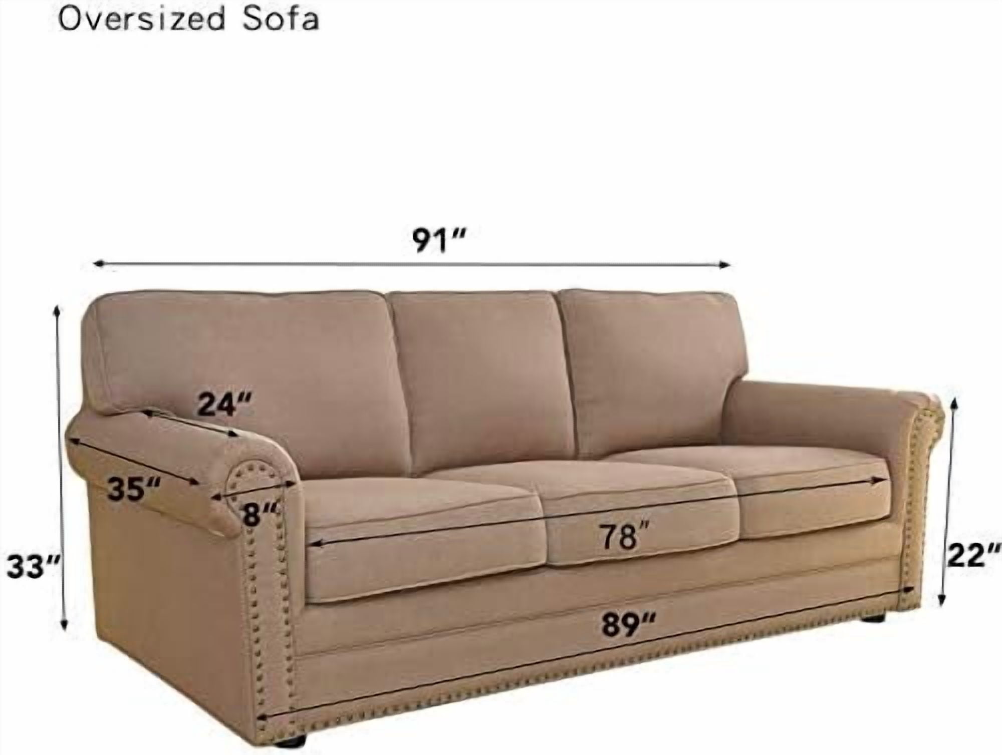 Stretch Oversized Sofa Slipcover 1-Piece Sofa Cover Furniture Protector Couch Soft with Elastic Bottom for Kids, Polyester Spandex Jacquard Fabric Small Checks Bluestone