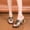 Black, variant on Women's Floral Rhinestone Block Heel Mules, Open-Toe Jeweled Slide Sandals with Sparkly Crystal Flower Detail, Elegant Heels for Parties, Weddings Gold 5.5(36)