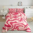 thumbnail image 2 of Feelyou Girly Pink Lines Bedding Comforter Set for Teens, Watercolor Twin Comforter Sets, Kawaii Cartoon Theme Reversible Bedding Set, Luxury Bedroom Decor, 2-Piece, 2 of 8