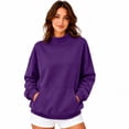 thumbnail image 6 of VV AVEORS Mock Neck Sweatshirt Women 2026 Fall Winter Oversized Turtleneck Lightweight Pullover Teens Long Sleeve Sweatshirts Purple M, 6 of 8