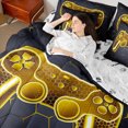 thumbnail image 4 of Homewish Gradient Yellow Gamepads Boy 7-Piece Bedding Comforter Set,Video Game King Bedding Sets,Geometric Hexagon Honeycomb Ultra Soft Bed Sheets,Breathable Home Decor,Reversible, 4 of 8