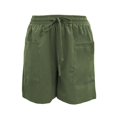 thumbnail image 5 of AKGEAMN Women's Solid Color High Waist Loose Casual Shorts with Pockets, Green S-XXL, 5 of 5