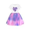 thumbnail image 1 of Vestido de Niña Blanco Multicolor Tie Dye Corazón Plisado Tul Fiesta Casual 4 Años, 1 of 7