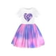 thumbnail image 1 of Vestido de Niña Blanco Multicolor Tie Dye Corazón Plisado Tul Fiesta Casual 4 Años, 1 of 7