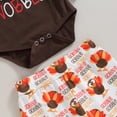 thumbnail image 6 of Okbabeha My First Thanksgiving Outfits Baby Boy Turkey Onesie Long Sleeve Romper+Turkey Pants Hat Newborn Infant Fall Clothes, 6 of 8
