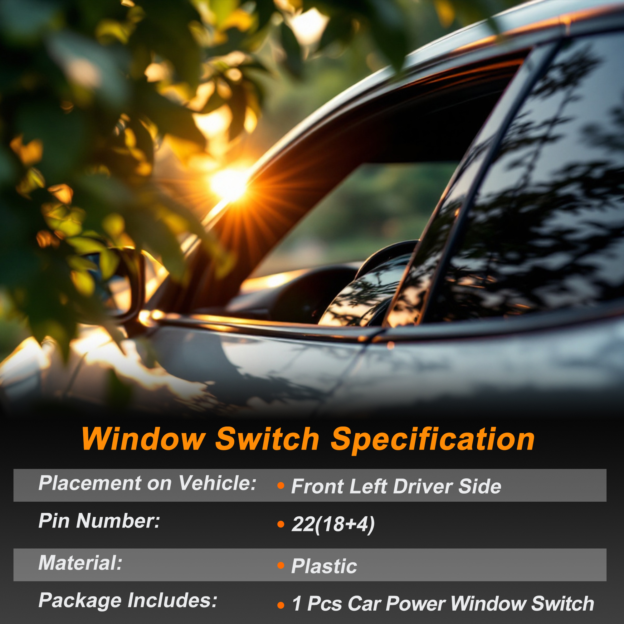 Unique Bargains Master Power Window Switch 6BZ27LXHAA for Jeep Compass 2017-2021