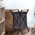 thumbnail image 4 of Cesta de lavandería de malla plegable con asas Cesta de almacenamiento Bolsa de ropa de lavado Soporte negro Zulema Cesto de ropa de malla, 4 of 8