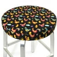 thumbnail image 3 of Xecao's Flowe Rooster Print Stool Covers offer stylish, washable protection for PU round bar stools, perfect for home or commercial use., 3 of 7