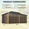 thumbnail image 2 of Hommow 12'*20' Sunroom, with Front Door, Side Entrance, Galvanized Steel Double Top, Wood Grain Appearance, Aluminum Alloy Frame, Solarium Backyard Sun Room, 2 of 9
