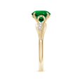 thumbnail image 3 of ANGARA Lab Grown 1.75 Ct Vintage Style Emerald Bypass Shank Engagement Ring for Women in 14K Yellow Gold (Size-8mm) | May Birthstone, Anniversary, Jewelry Gift for Women | Lab-Grown Emerald Ring, 3 of 8