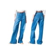 thumbnail image 3 of Womens Jeans High Waisted Straight Leg Baggy Boyfriend Jeans for Women Cargo Pants Medium Blue S, 3 of 7