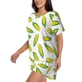 thumbnail image 2 of Fuzoiu Corns Print Women's Short-Sleeved Pajama Set,Lounge Sleepwear Set,Womens Pajama Sets 2 Piece,Button-Up Top and Shorts with Pockets-Medium, 2 of 7