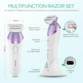 thumbnail image 2 of VOYOR Rasoirs Électriques pour Femmes 4 en 1 Tondeuse Bikini, Rasoir à Grille pour Femmes 4 Têtes de Rechange pour le Corps, Tondeuse pour Poils Pubiens, Nettoyage, Massage 2 Vitesses Réglables Rasoir Rechargeable, 2 of 6