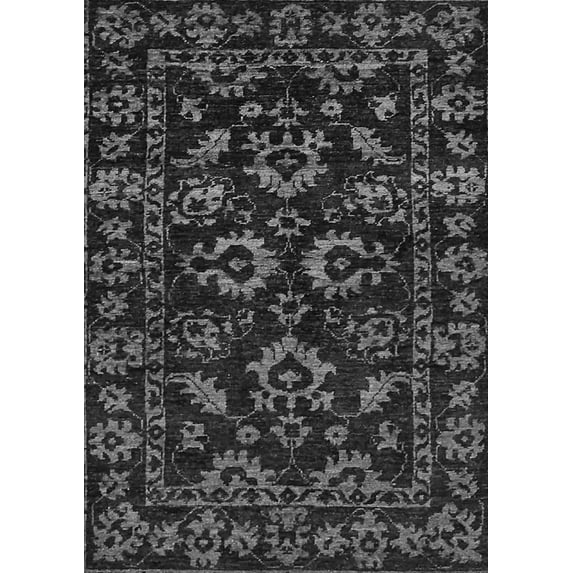 Ahgly Company Indoor Rectangle Oriental Gray Traditional Area Rugs, 7' x 10'