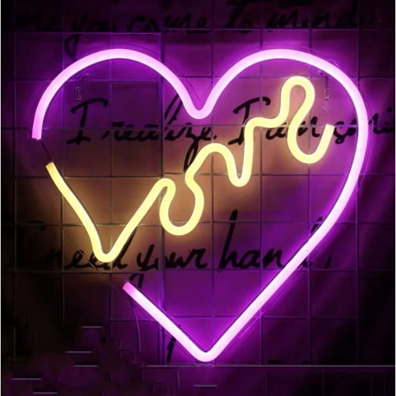 LINLIN Neon Sign,Wall Neon Sign Light LED Neon Night Lamp USB Battery Powered Led Neon Light Sign Bedroom Decor