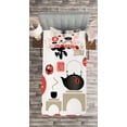 thumbnail image 3 of Ambesonne Tea Party Quilted Bedspread Set 2 Pcs, Japanese Tea Culture, Twin Size, Vermilion Black Beige, 3 of 3