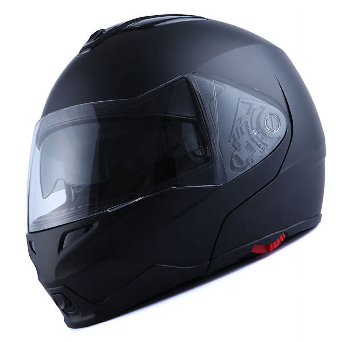 1Storm Motorcycle Street Bike Modular/Flip up Dual Visor/Sun Shield Full Face Helmet HG339 Matt Black