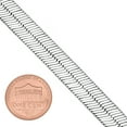 thumbnail image 3 of Men's 9mm Rhodium Plated Flat Herringbone Choker Chain Necklace, 20 inches, 3 of 7