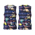 thumbnail image 2 of Gaeub Sea Inhabitans and Herb Men's Mesh Basketball Jersey, Quick-Drying Sleeveless Top S-4XL, Loose Muscle Tank Top -3X-Large, 2 of 9