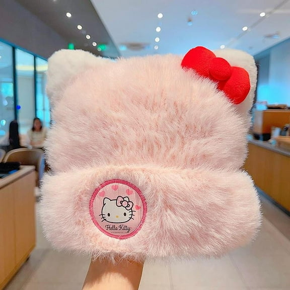 Cartoon Sanrio Hat Kawaii Hello Kitty Keep Warm Headgear Anime Kuromi Autumn Winter Ear Protection Hat Gift