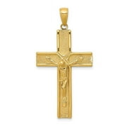 10K Yellow Gold Satin Finish Crucifix Pendant