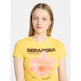 thumbnail image 4 of No Boundaries Ribbed Cotton Graphic Baby Tee with Short Sleeves, Women's XXS-XXL, 4 of 5