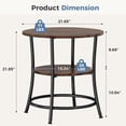 thumbnail image 6 of Atilioo Round Side Table, 2-Tier Sturdy End Table, Nightstand with Steel Frame for Small Space, Brown, 6 of 8