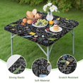 thumbnail image 4 of Math Equations Colorful Doodles Black Pattern Square Fitted Tablecloth with Elastic Edge,Square Table Cover,Washable Elastic Table Cover for Home Kitchen Party Decor 36"x36", 4 of 6