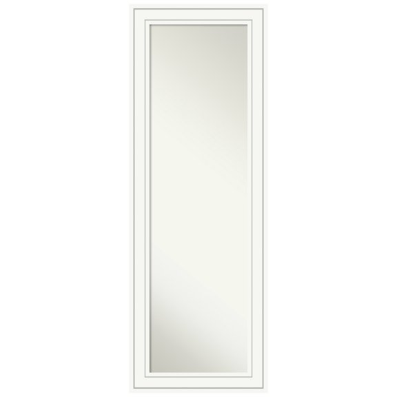 Amanti Art Non-Beveled Craftsman White Wood Full Length On the Door Mirror