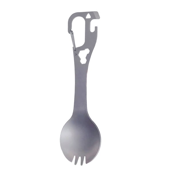 GOOHOCHY Cuchara-tenedor multifunción para acampar, práctica cuchara-tenedor, herramienta para acampar