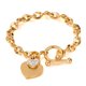 thumbnail image 1 of Pulsera de acero inoxidable para mujer con doble corazón, 18 cm, 1 of 3
