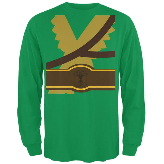 Halloween Warrior Elf Costume Mens Long Sleeve T Shirt Irish Green LG