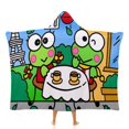 thumbnail image 1 of Keroppi: Rana Manta Capa con Capucha Anti-Bolitas, Manta de Lana Ártica Suave, Manta Portátil de Felpa Ligera y Lujosa, Poncho para Siesta en Casa y Oficina, 100*130cm, 1 of 6