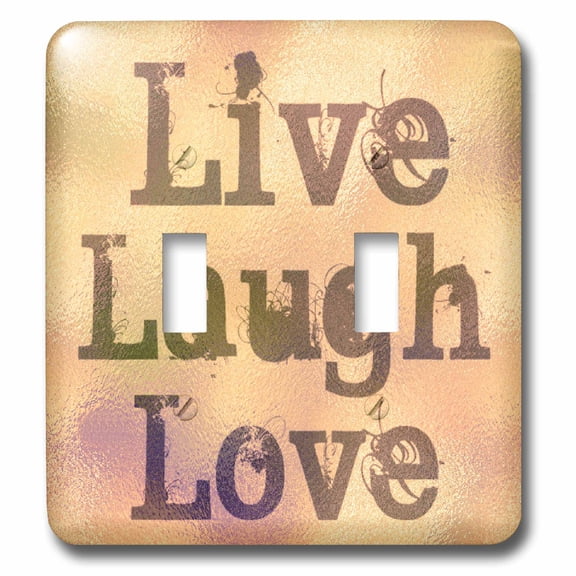 3dRose, Stained Glass Peach Live, Laugh, Love- Inspirational Words- Motivational, double toggle switch