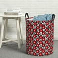 thumbnail image 6 of Susaid Red Floral Print Waterproof Oxford Cloth Storage Circular Laundry Hamper BasketCapacity for Home-Medium, 6 of 6
