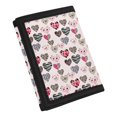 thumbnail image 2 of FUIALDOLG Animal Print Heart Art Trifold Card Wallet, Polyester Children's Wallet for Outdoor Sports, Zipper Closure Lightweight Small Purse, 2 of 6