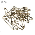 thumbnail image 3 of Uxcell 1 Holes Brooch Pins 2.2 Inch Metal Decorative Collar Safety Pins Clips, Bronze Tone, 20pcs, 3 of 5