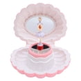 thumbnail image 1 of Joyero Musical, Lindo Caja De Joyería Para Niños Con Forma De Concha Con Espejo De Maquillaje, 6.3x5.12 Pulgadas De Música Con Bailarina, Joyería De Almacenamiento De Joyas, 1 of 7