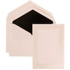 JAM Paper Wedding Invitation Set, Large, 5 1/2 x 7 3/4, White Card with Black Lined Envelope and Ivory Embossed Border Set, 50/pack