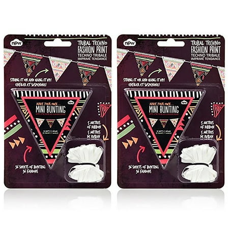NPW Tribal Techno Color Make Your Own Mini Bunting Arts and Crafts Kit (2 pack)