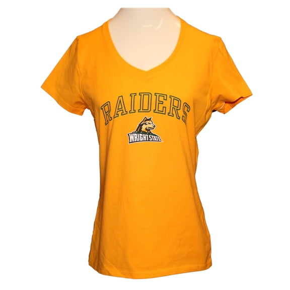 NCAA WSU Wright State University Raiders Ladies Tee T-Shirt (Gold Arch, Small)