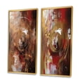 thumbnail image 3 of Designart "Ancient Revelations Or et Rouge Abstrait III" Peinture Abstraite Encadrée Ensemble d'Art Mural Moderne en Or Ensemble de 2, 3 of 6