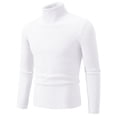 thumbnail image 1 of Mens Slim Fit Casual Shirt Long Sleeves Breathable Sweater Soft Top Turtleneck, 1 of 8