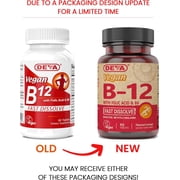 DEVA Vegan Vitamin B12 Fast Dissolve Supplement - Once-Per-Day Complex with 1000 Mcg Methylcobalamin B12, Folic Acid, B6 - Lemon Flavor - 90 Dissolvable Tablets,